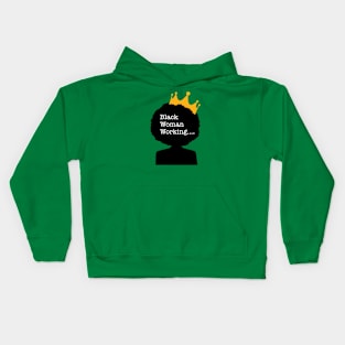 Black Woman Working... Kids Hoodie